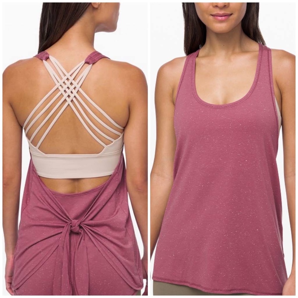 Lululemon Tied In Energy 2-in-1 Pink Tank RETIRED Size 8